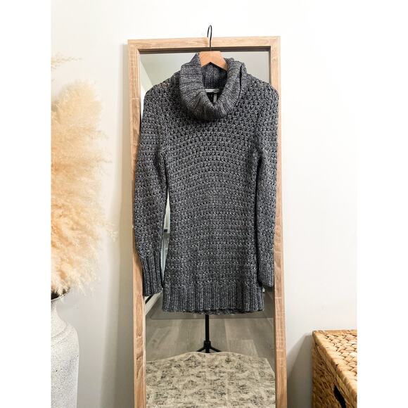 Classiques Entier Gray Cowl Neck Tunic Sweater Size Small Chunky Knit - Picture 1 of 8